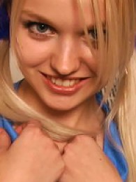 Naughty blonde teen takes hot wet shower